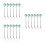 18Pcs Blue Ceramic Handle Small Snacks Forks Flatware for Home 5