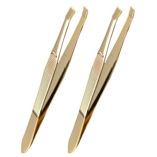 6Pcs Gold Stainless Steel Eyebrow Tweezer Set Multipurpose Lash Tools 1