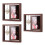 3Pcs Double-Sided Rotating Wood Photo Frames Coffee Color Rustic Decor 7