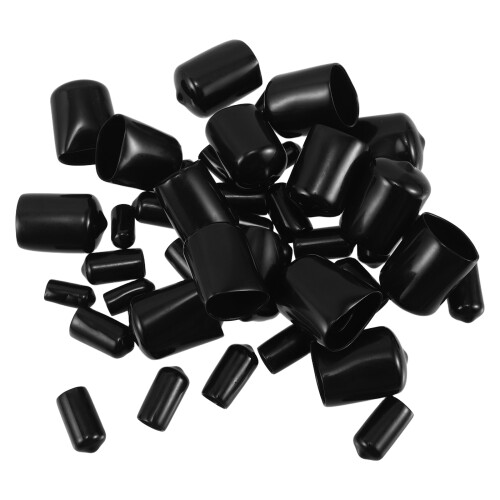 240Pcs Rubber Bolt Screw Caps Black Flexible Thread Protectors Kit 1