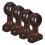 4Pcs Dark Brown Wood Curtain Rod Brackets Sturdy Decorative Wall Mount 10