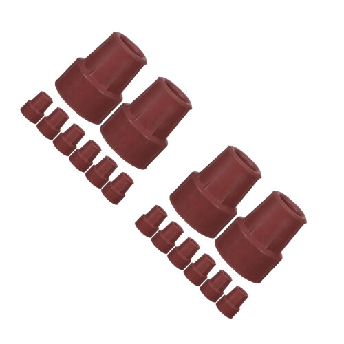 16Pcs Hiking Pole Replacement Rubber Tips Brown Walking Stick Ends 2