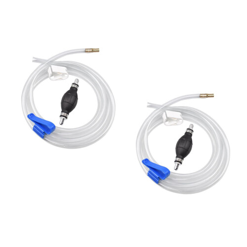 2Sets Durable PVC Manual Suction Hose Easy Use Water Siphon for Car 2