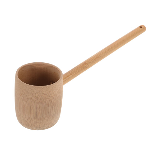 2Pcs Beige Bamboo Ladle Rustic Long Handle Water Scoop 1