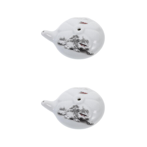 2Pcs Ceramic Calligraphy Water Droppers White Creative Ink Containers 1