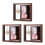 3Pcs Double-Sided Rotating Wood Photo Frames Coffee Color Rustic Decor 6