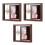 3Pcs Double-Sided Rotating Wood Photo Frames Coffee Color Rustic Decor 8