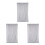 3Pcs Grey Privacy Sheer Curtains Panel with Silver Foil Print Design 8