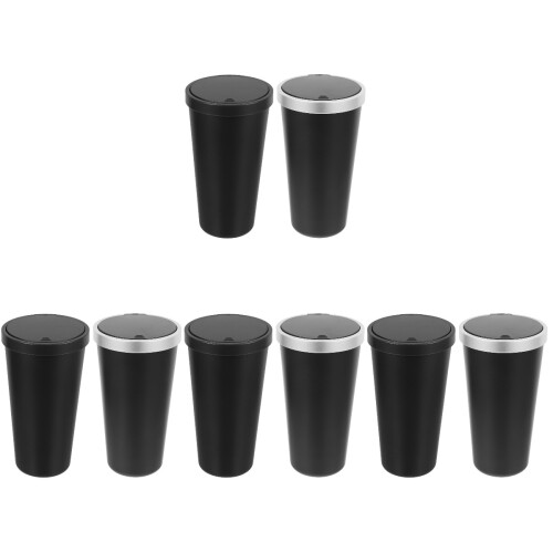 8Pcs Portable Car Trash Can PP Mini Bin with Lid Assorted Colors 2