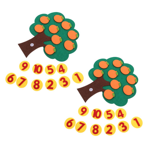 10Sets Bright Number Felt Orange Tree Kid's Preschool Learning Game 1