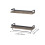 2Pcs Iron and Wood Floating Wall Mounted Storage Rack Brown Finish 1