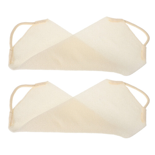 8Pcs Stretchable Beige Back Exfoliating Shower Scrubber Towel for Home 1