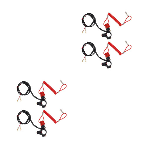 4Pcs Emergency Kill Switch Lanyard Plastic Motorbike Handlebar Tether 2