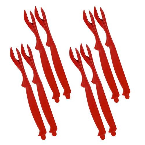 24Pcs Plastic Crab Leg Picks Red Crab Forks for Easy Shell Opening 2