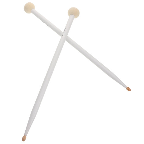 4Pcs White Felt Head Drum Mallets with Maple Wood Handle Non-Slip Grip 1