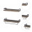 2Pcs Iron and Wood Floating Wall Mounted Storage Rack Brown Finish 9