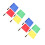 8Pcs Multi-Sport Referee Flags Assorted Colors Durable Stainless Steel 6