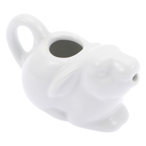 2Pcs White Ceramic Coffee Frothing Jug with Rabbit Design for Home