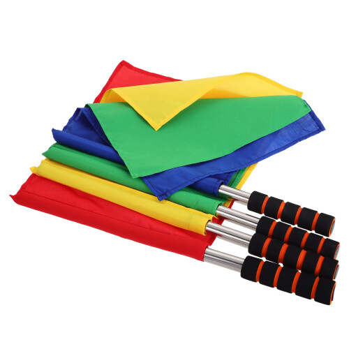 8Pcs Multi-Sport Referee Flags Assorted Colors Durable Stainless Steel 1