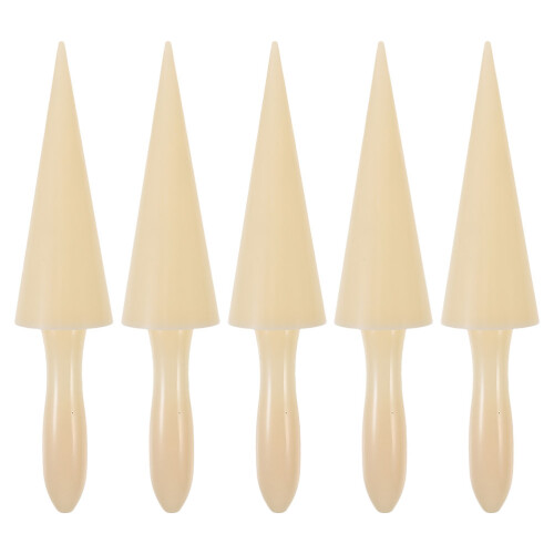 10Pcs Reusable Plastic Cone Maker Mold Beige DIY Ice Cream Baking Tool 1