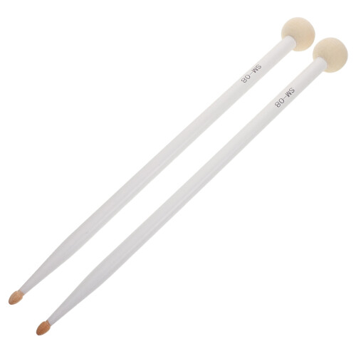 4Pcs White Felt Head Drum Mallets with Maple Wood Handle Non-Slip Grip 2