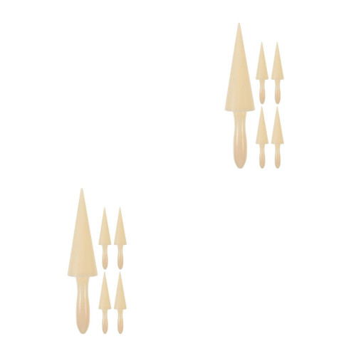 10Pcs Reusable Plastic Cone Maker Mold Beige DIY Ice Cream Baking Tool 2