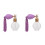 2Pcs Refillable Violet Glass Perfume Pump Sprayer with Elegant Tassel 6