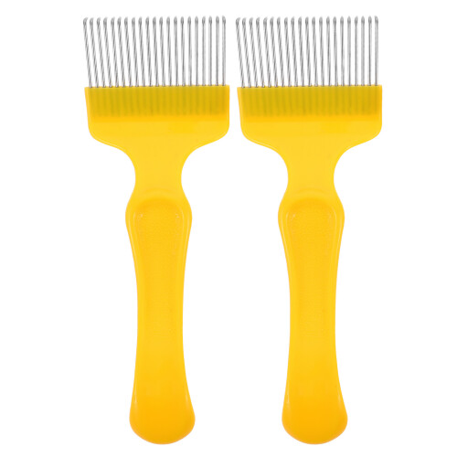 10Pcs Durable Honey Harvesting Tool Bee Hive Uncapping Fork Yellow 1