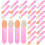 300Pcs Rosy Compact Acrylic Makeup Brushes for Eyeshadow and Lip 2