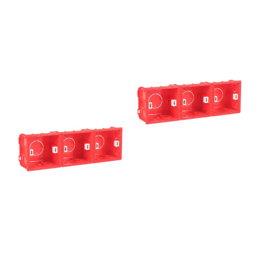 8Pcs Red Plastic Concealed Box for Homes 2