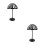 2Pcs Freestanding Plastic Hat Rack Dome Shape Wig Holder Black Finish 9