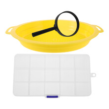 2Sets Assorted Color Plastic Sorting Mesh Pans for Kitchen Sifting