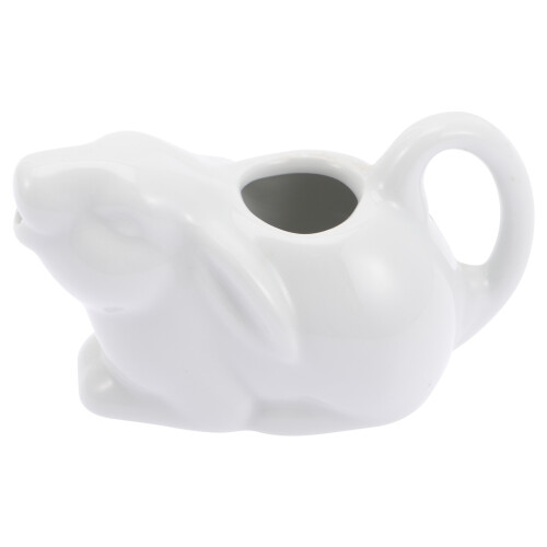 2Pcs White Ceramic Coffee Frothing Jug with Rabbit Design for Home 1