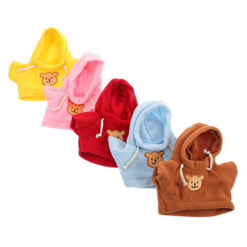 15Pcs Assorted Color Bear Clothes DIY Plush Doll Hoodies Basic Shirts 2