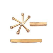 2Pcs Premium Brass Guitar Bridge Parts with Nut for Acoustic Use