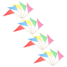 60Pcs Multipurpose Garden Flags Bright Colors Wood Poles Lawn Markers