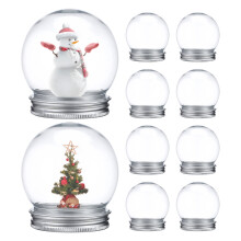 40Pcs DIY Clear Plastic Snow Globe Jars for Christmas Candy Storage