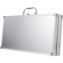 4Pcs Portable Aluminum Metal Cases Hard Briefcases for Men Silver