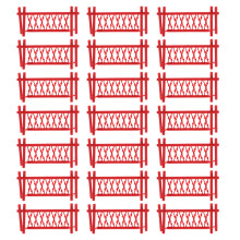 80Pcs Red Mini Fairy Garden Fence Plastic for Decorative Yard Scenes