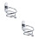 2Pcs Anti-Rust Hair Dryer Holder Rack Wall-Mounted Silver Storage 5