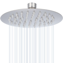 2Pcs Stainless Steel Round Shower Head Silver 360 Adjustable Rainfall