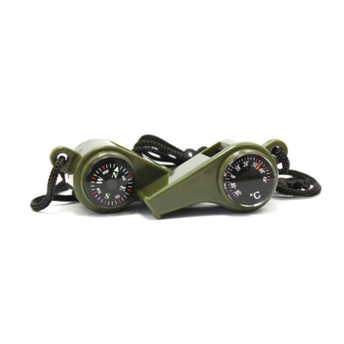 8Pcs Outdoor Multi-Tool Whistles with Thermometer Compass for Survival 2