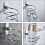 2Pcs Anti-Rust Hair Dryer Holder Rack Wall-Mounted Silver Storage 9