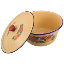 2Pcs Handmade Enamel Dinner Bowls Vintage Style Home Bowls