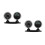 2Pcs ABS Auto Dashboard Compass Black Two-in-One Accurate Guide Ball 8