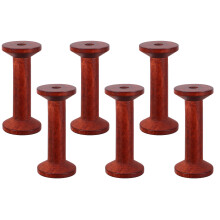 18Pcs Light Brown Wooden Bobbins Spool Organizer for Embroidery Crafts