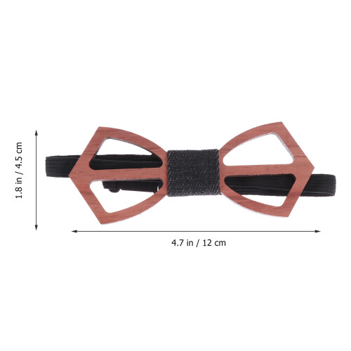 3Pcs Men's Wooden Bow Tie Hollow Pattern Adjustable Strap Multi Use 1