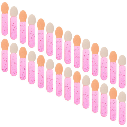 300Pcs Rosy Compact Acrylic Makeup Brushes for Eyeshadow and Lip 2