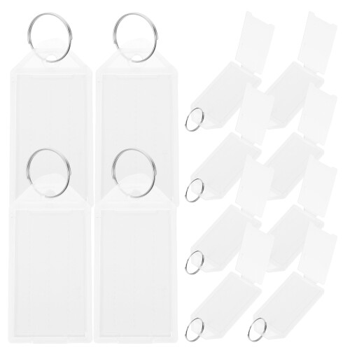 150Pcs White Plastic Key Tags Travel Keychain Label Holders