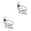 2Pcs Anti-Rust Hair Dryer Holder Rack Wall-Mounted Silver Storage 7